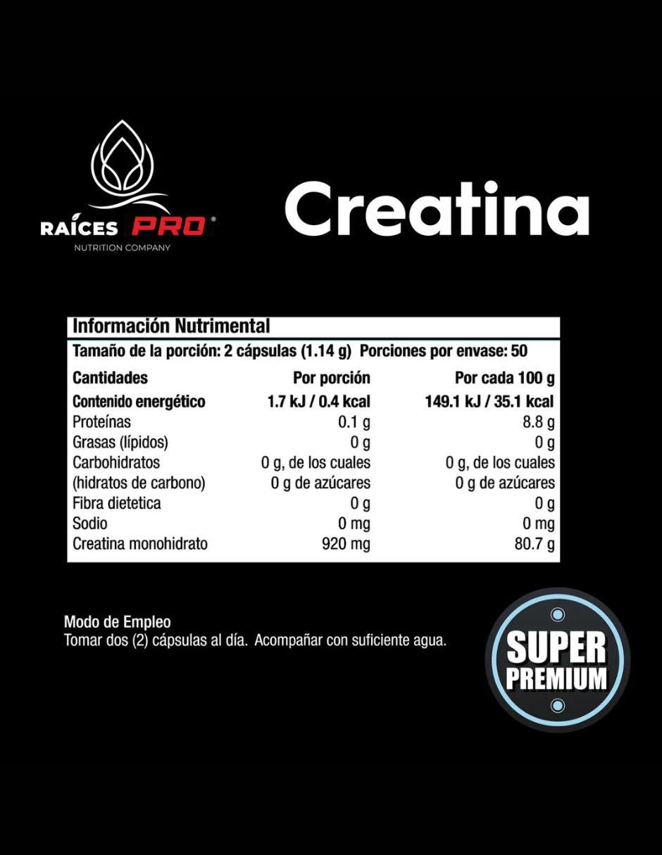 Creatina súper premium sin sabor de 100 cápsulas 5
