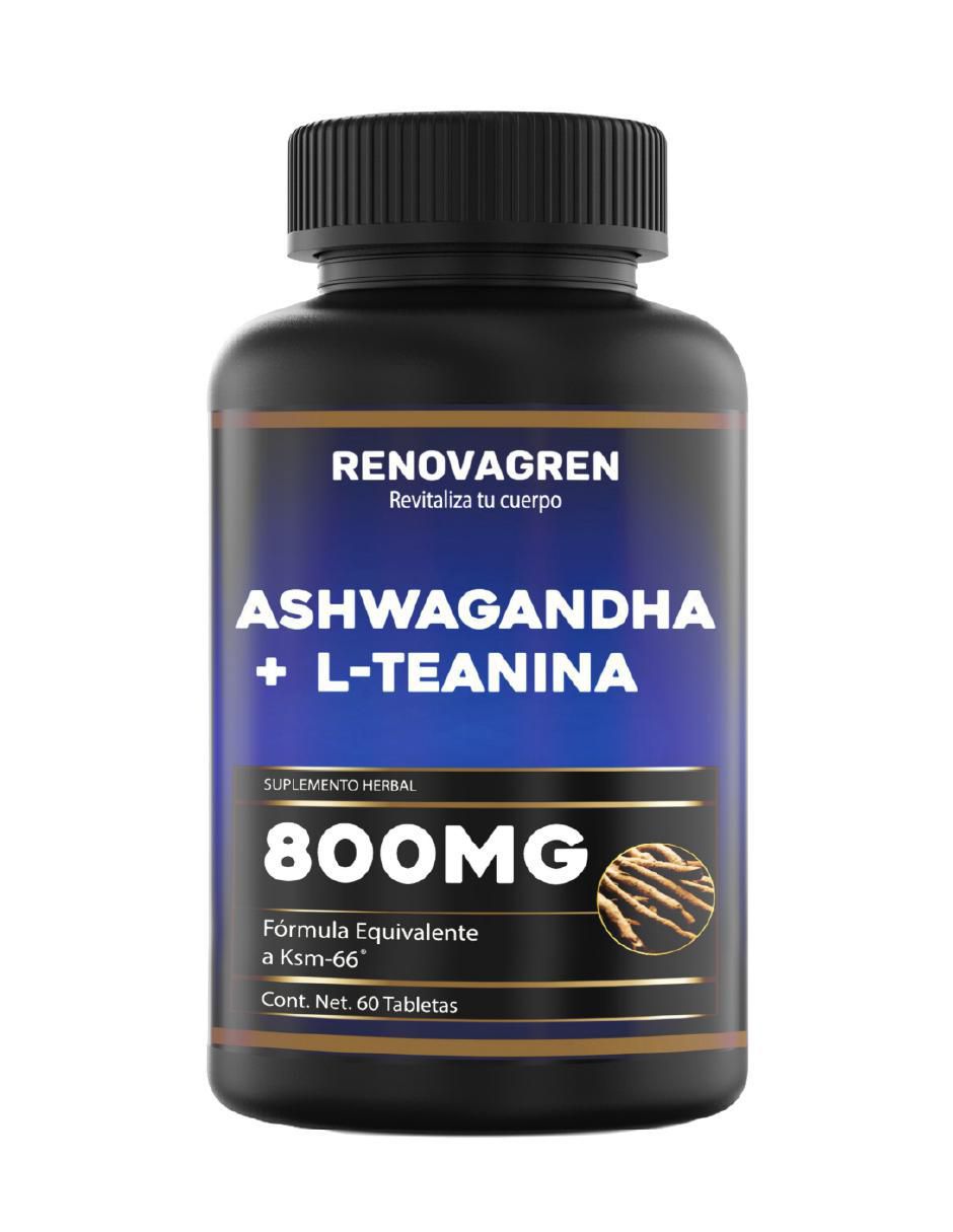 Ksm-66 ashwagandha + l-teanina 800mg de 60 tabletas