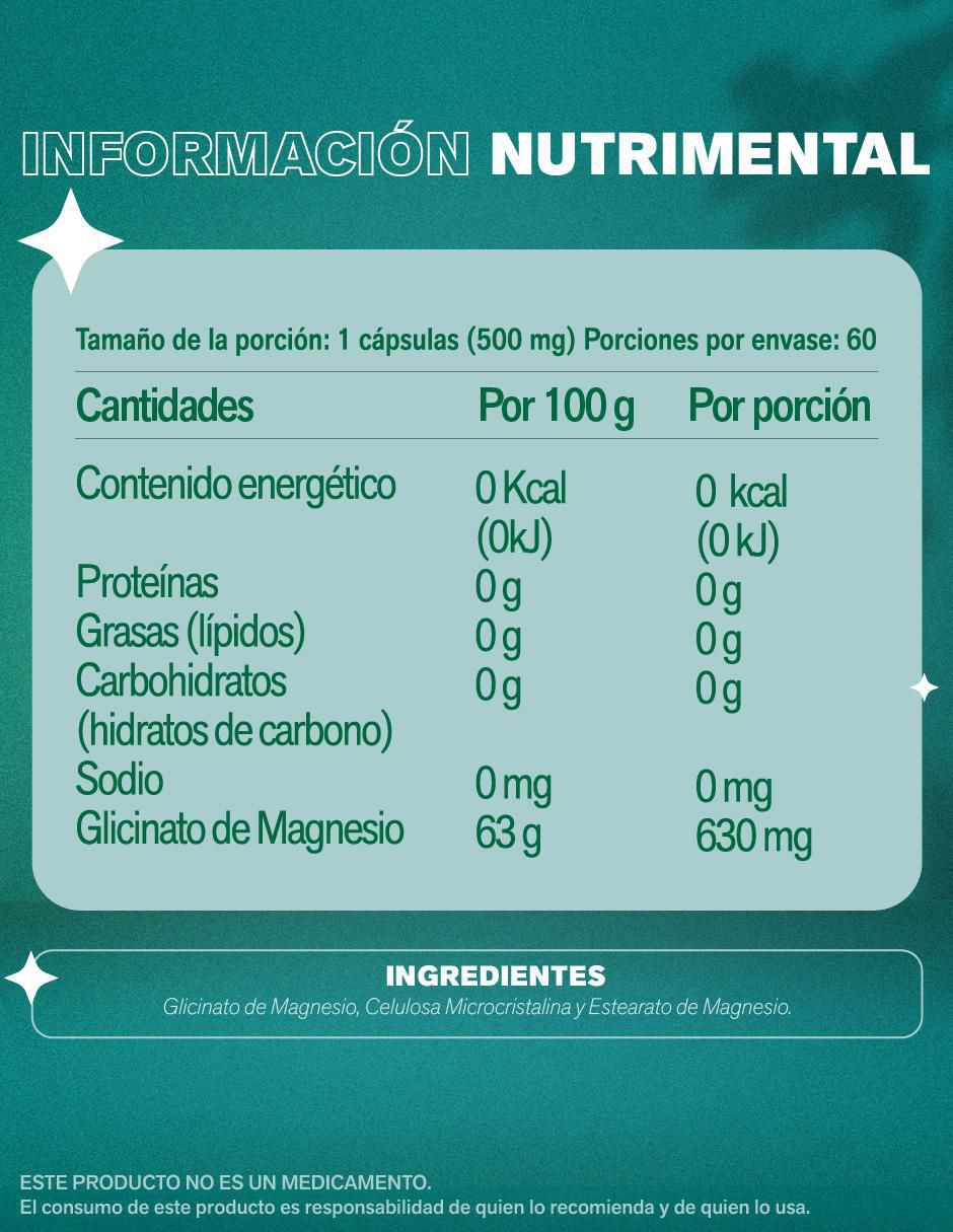 Glicinato de Magnesio de 60 cápsulas 5