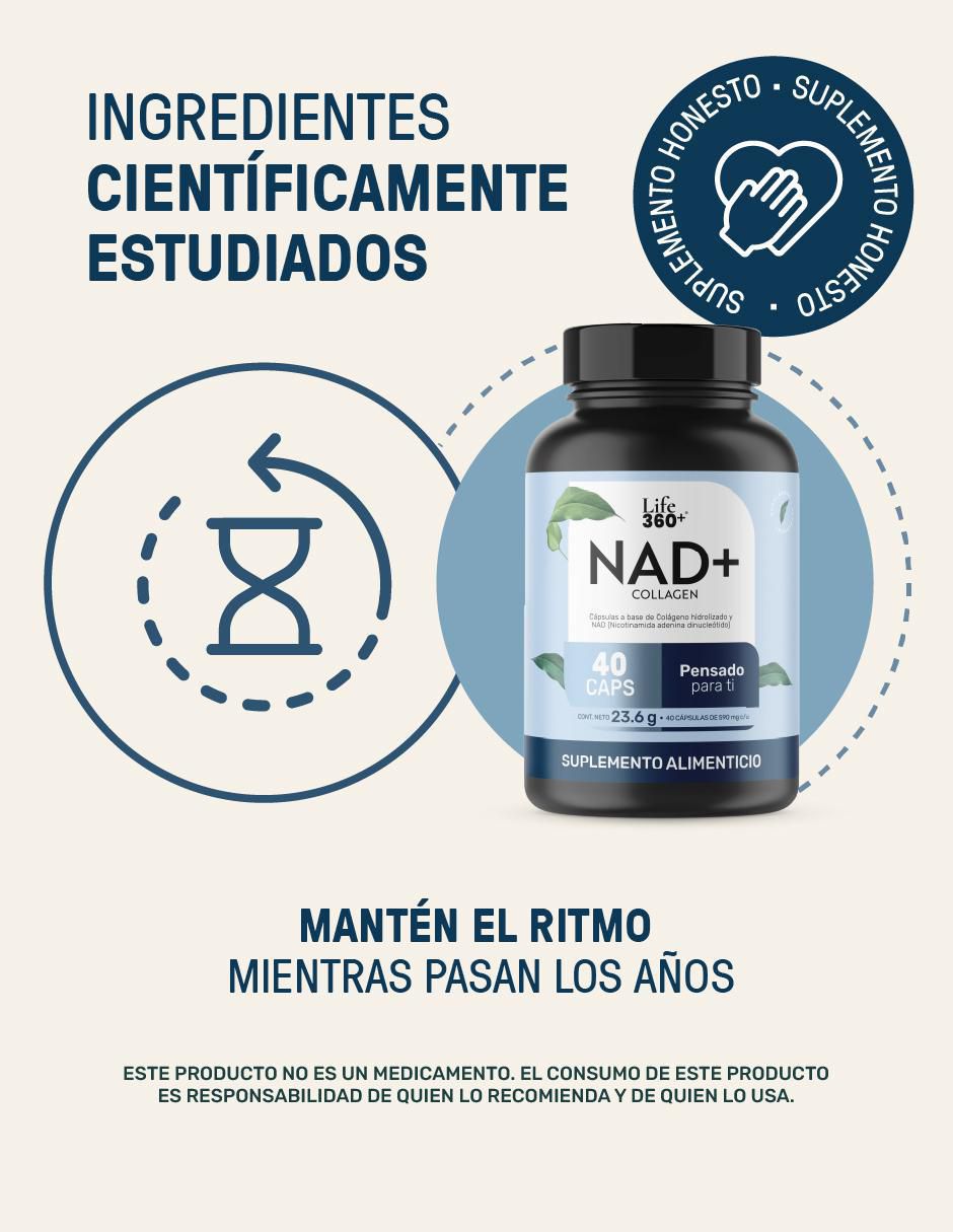 Nad (nicotinamida adenina dinucleótido) + colágeno hidrolizado 4
