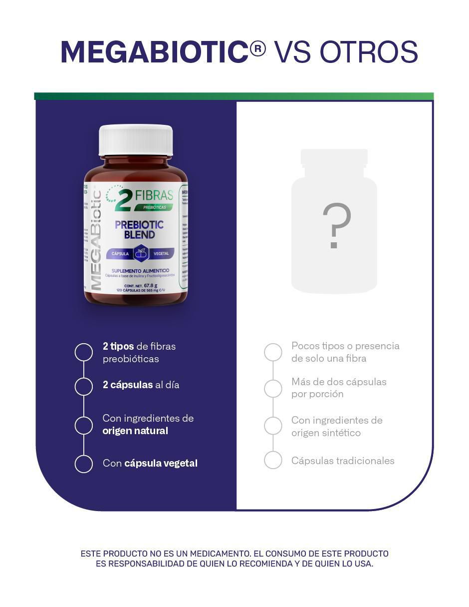 2 Fibras prebiotic blend con inulina (FOS) orgánica proveniente del agave azul de 120 cápsulas 9