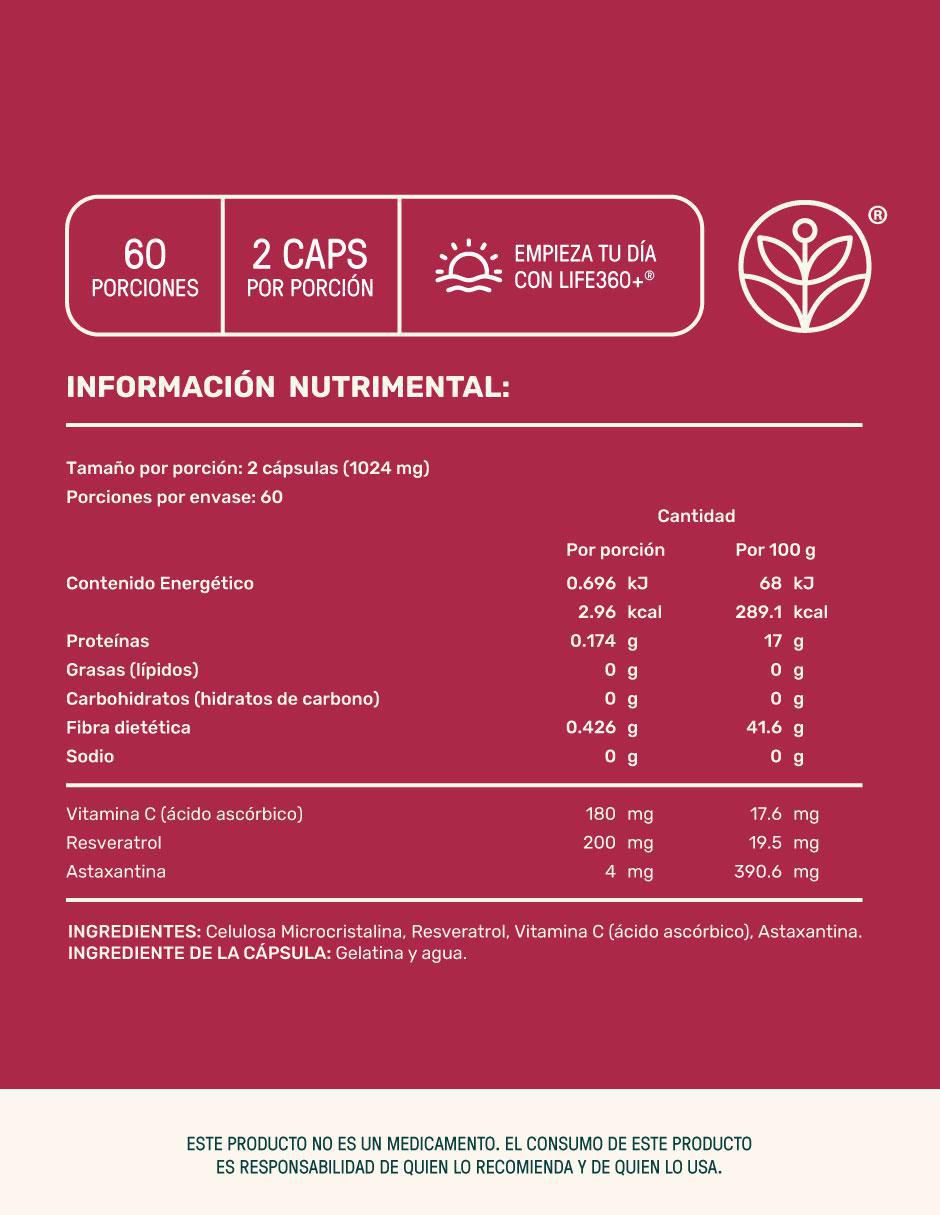 Resveratrol con astaxantina de 120 cápsulas 5