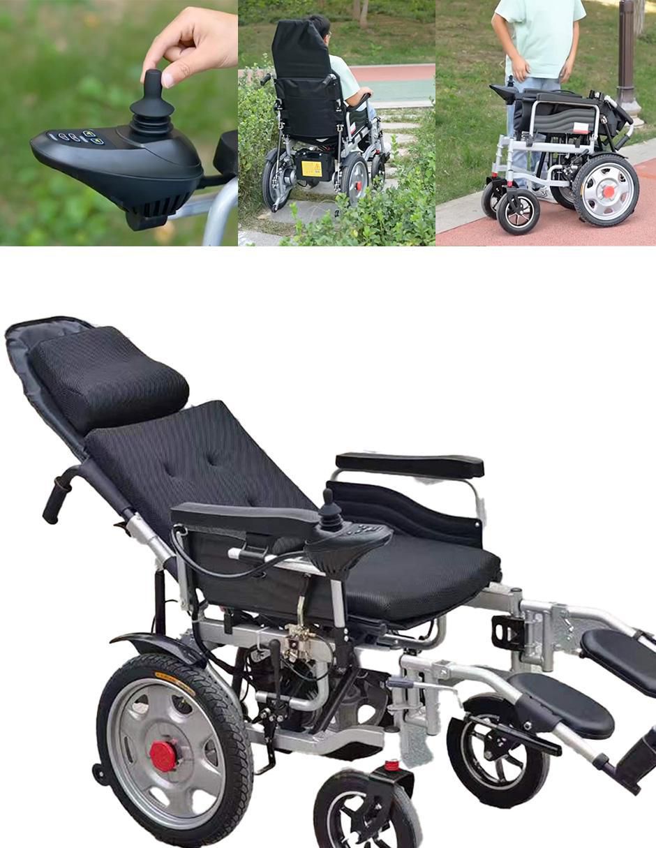 Silla de ruedas eléctrica plegable rinde 18 km hasta 140 kg 2