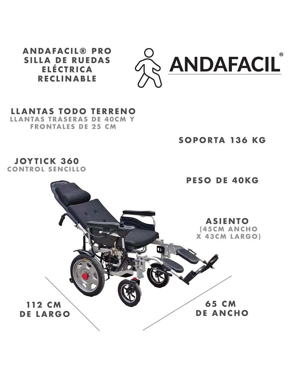 Silla de ruedas eléctrica plegable rinde 18 km hasta 140 kg 3