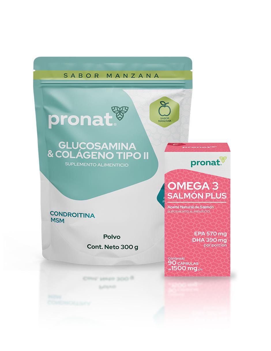 Set de suplementos de omega 3 salmón plus, glucosamina & colágeno tipo II diferentes sabores Set de suplementos de omega 3 salmón plus, glucosamina & colágeno tipo II diferentes sabores