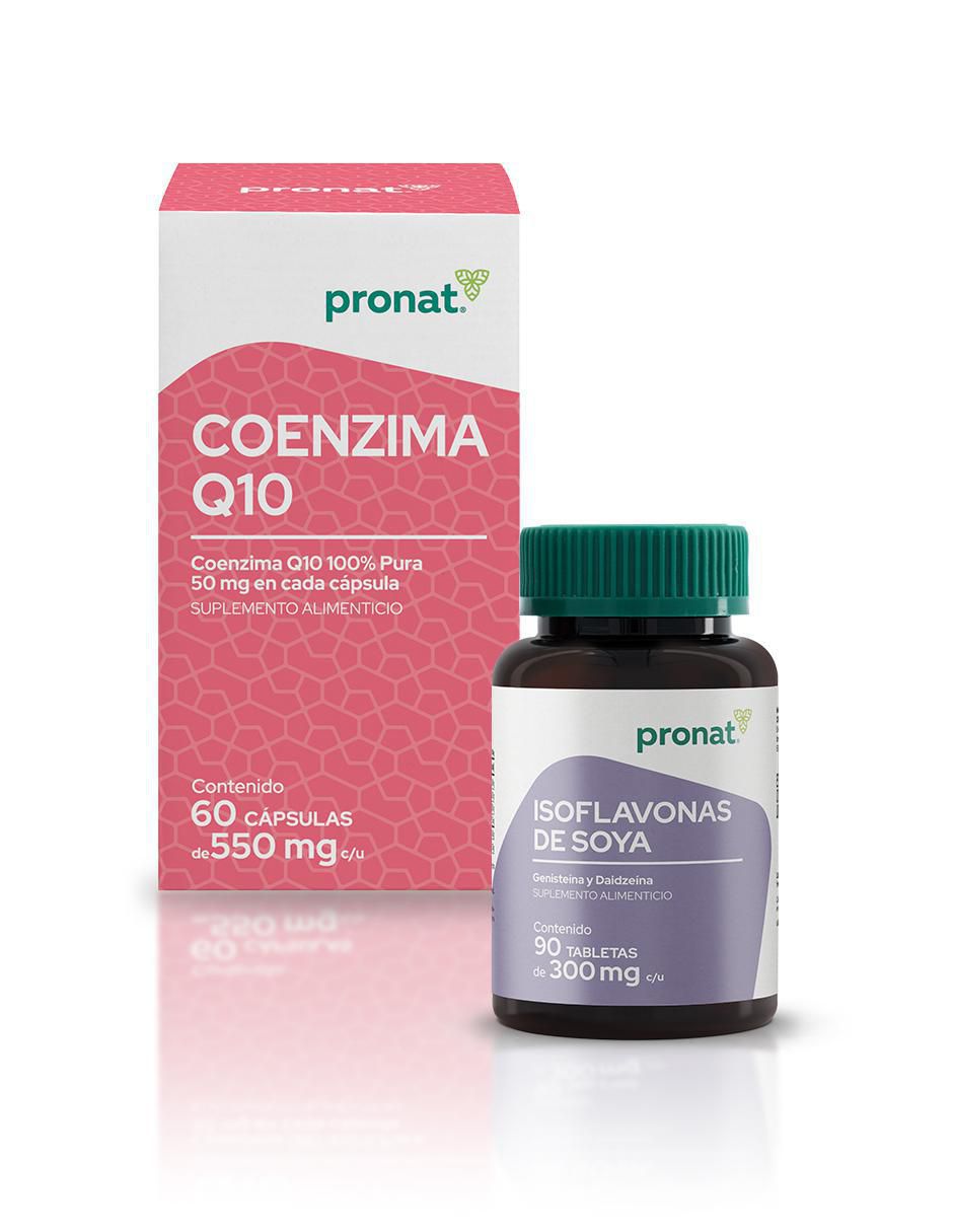 Set de suplementos alimenticios de Coenzima Q10 e isoflavonas de soya