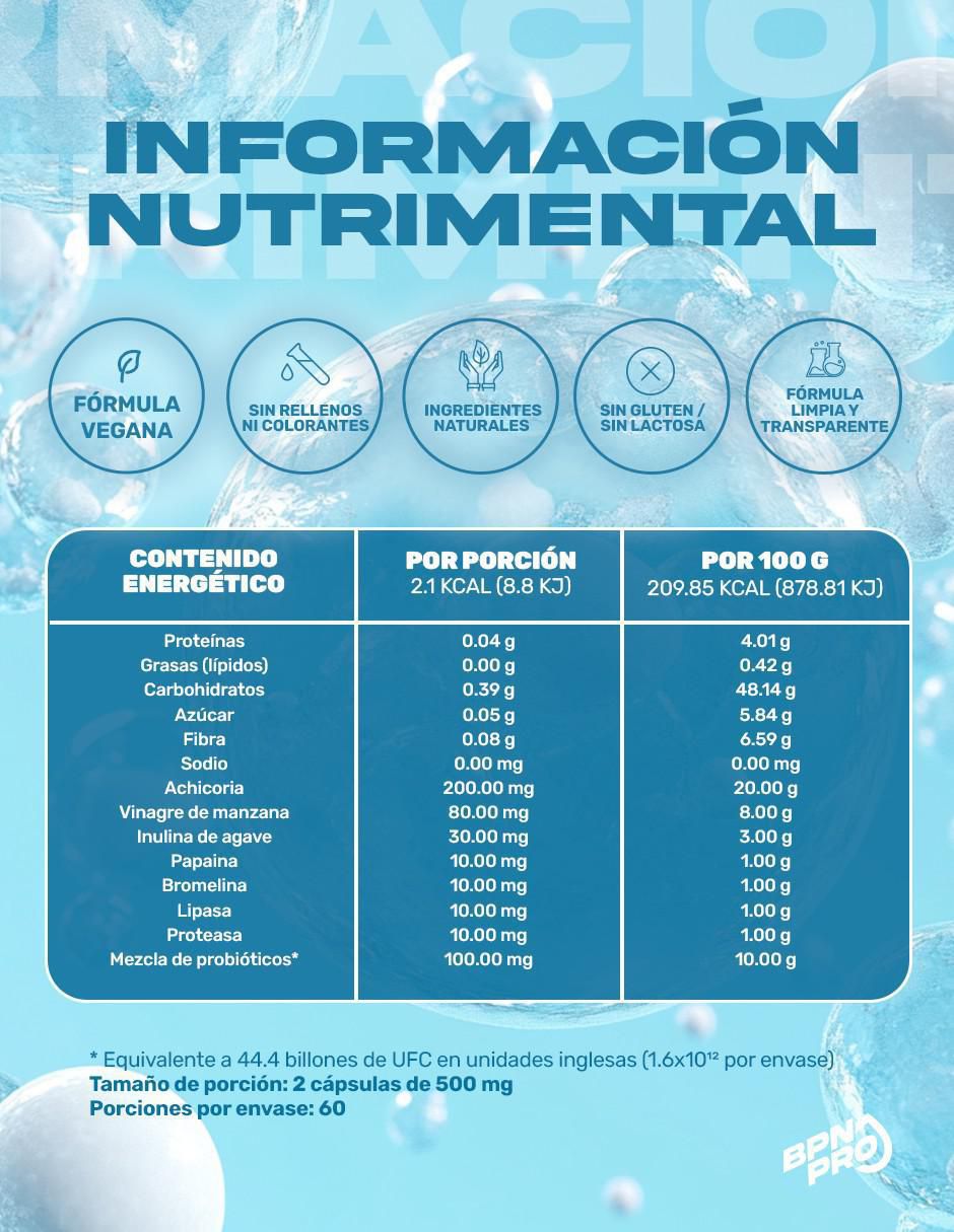 Pre & Pro+ con prebióticos, inulina, lipasa y enzimas digestivas sin sabor con 5 billones de probióticos de 60 cápsulas 8