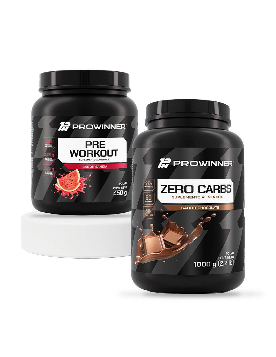 Set de suplementos de PreWorkout Sandia y Zero Carbs Chocolate con proteína de suero de leche Set de suplementos de PreWorkout Sandia y Zero Carbs Chocolate con proteína de suero de leche