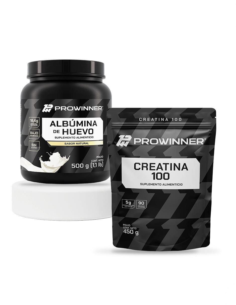 Set de suplementos de Albúmina de Huevo y Creatina 100 en polvo Set de suplementos de Albúmina de Huevo y Creatina 100 en polvo