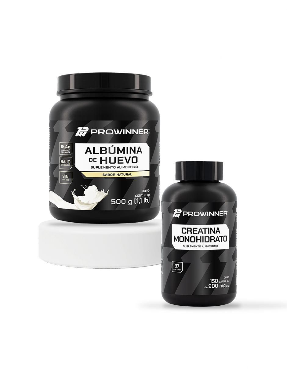 Set de suplementos alimenticios de albúmina de huevo y creatina monohidrato Set de suplementos alimenticios de albúmina de huevo y creatina monohidrato