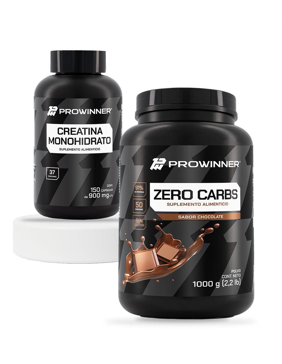 Set de suplementos de Creatina Monohidrato y Zero Carbs Chocolate