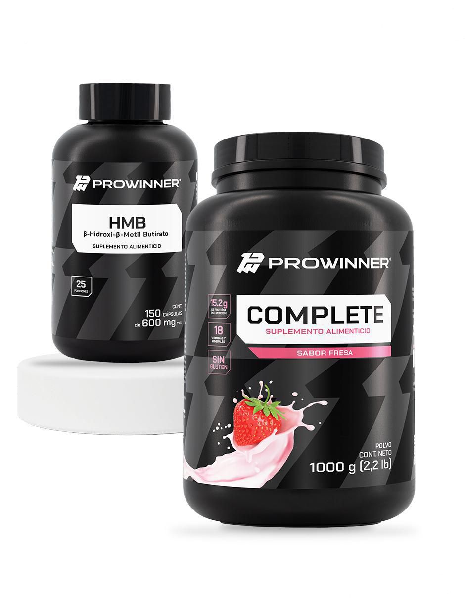 Set de suplementos alimenticios de hmb y complete fresa Set de suplementos alimenticios de hmb y complete fresa