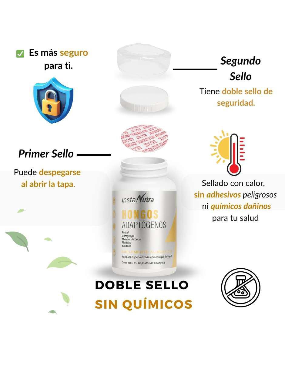 Hongos adaptógenos con hongo de melena de león de 90 cápsulas 6