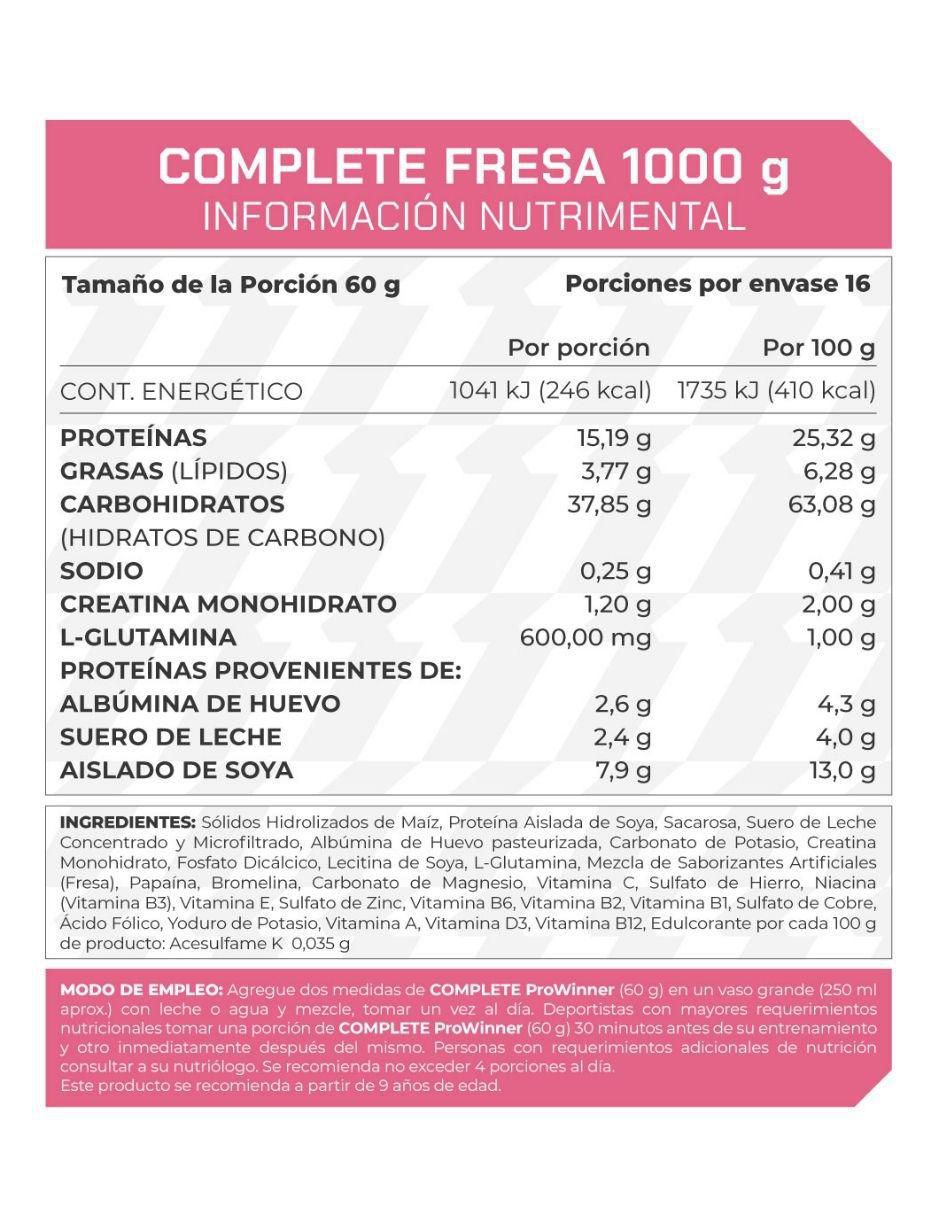 Set de suplementos alimenticios creatina monohidrato y complete fresa 11