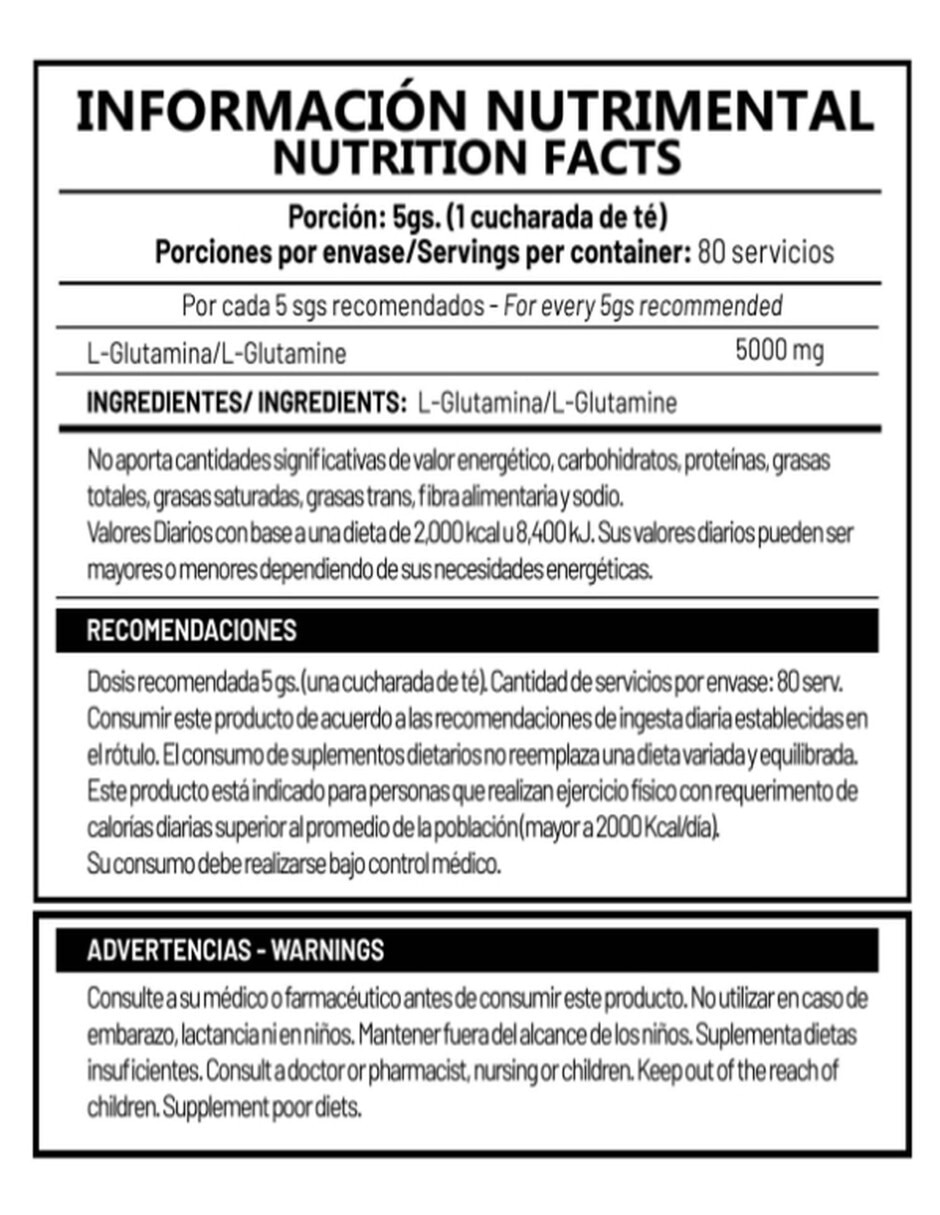 Glutamina redfox con proteína sabor natural de 400 g 4