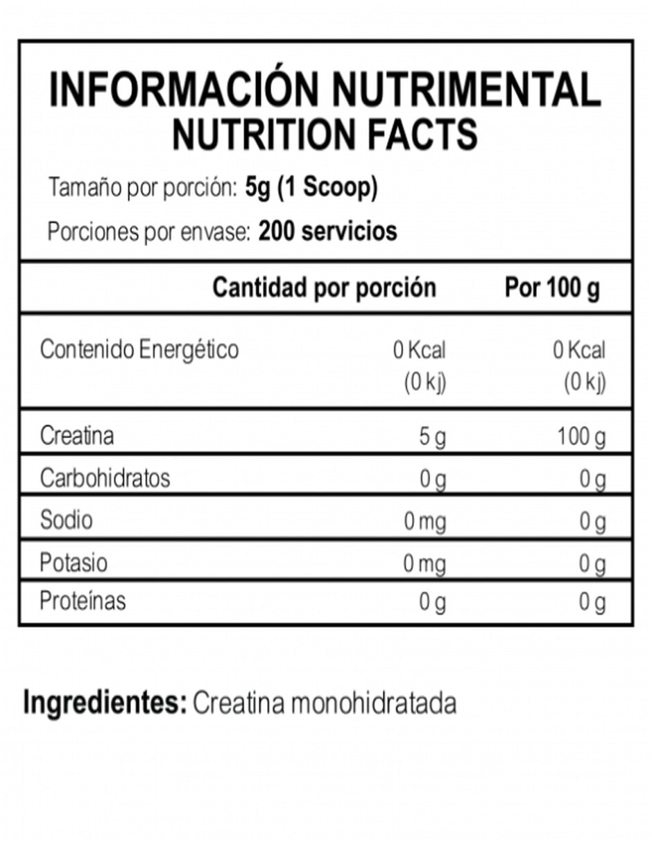 Creatina monohidratada crimson bulk sabor frutas de 1 kg 4