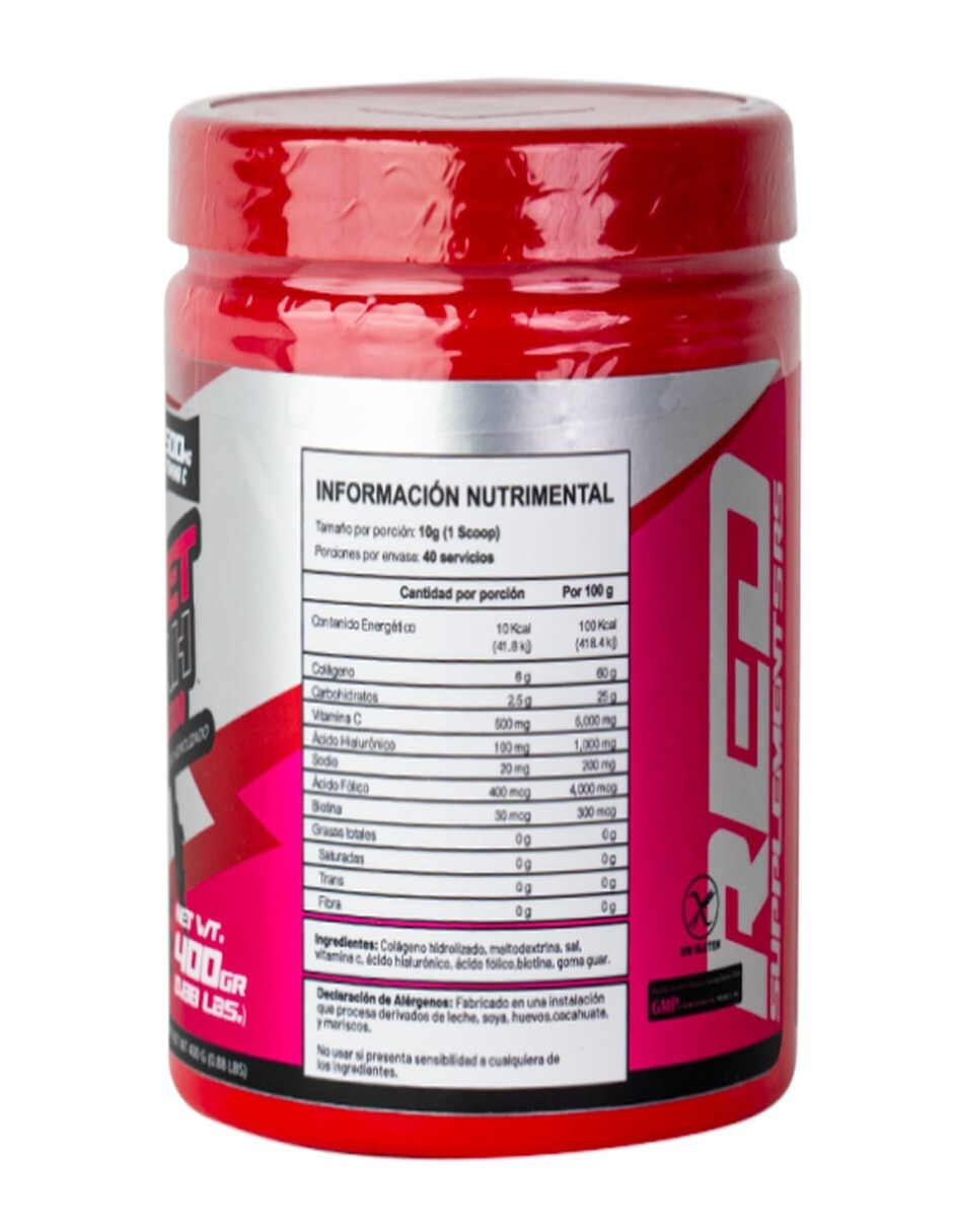 Colageno hidrolizado scarlet cheetah sabor grosella de 400 g 2