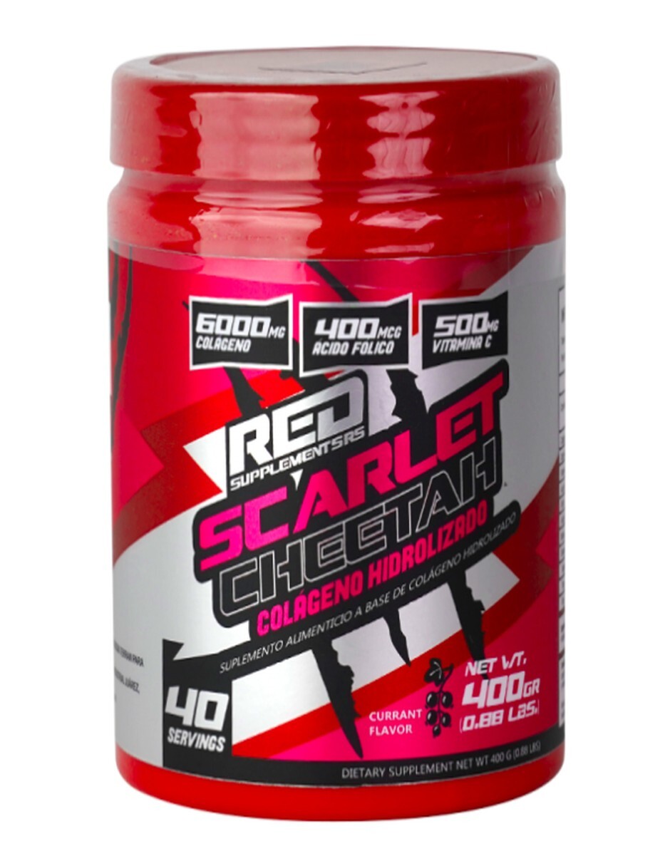 Colageno hidrolizado scarlet cheetah sabor grosella de 400 g 3