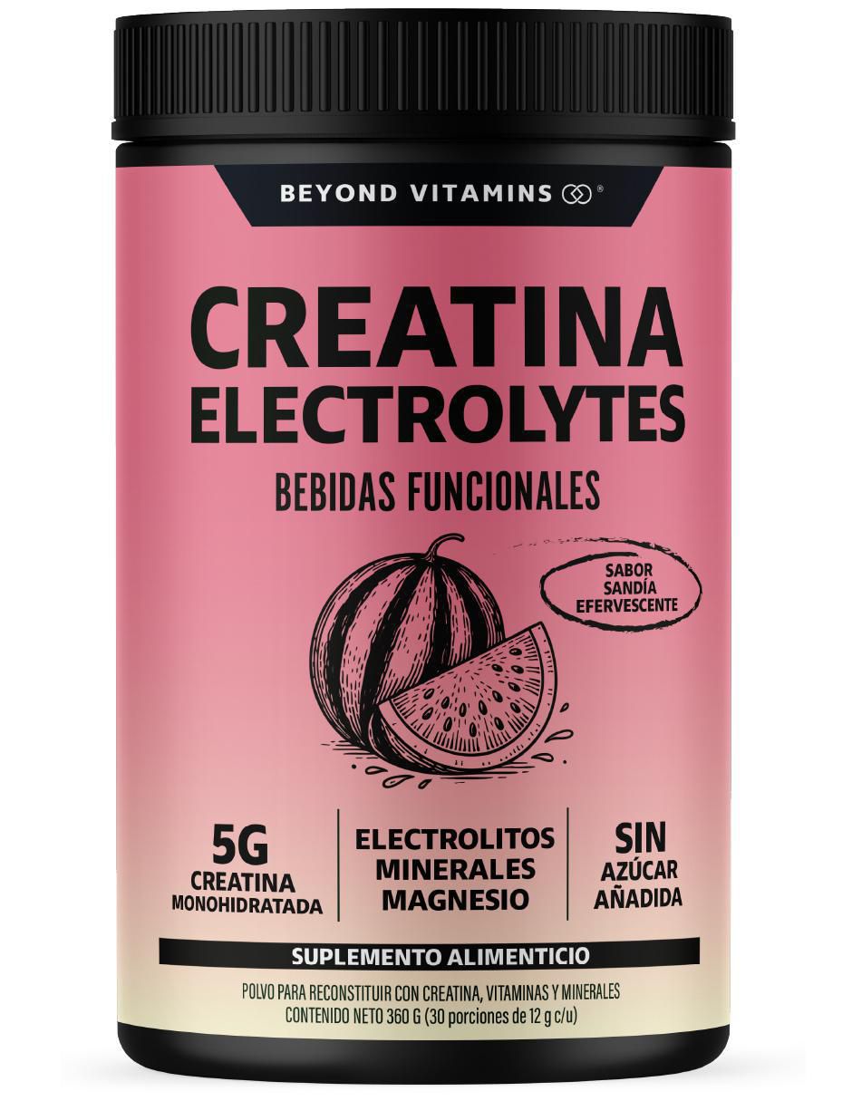 Creatina monohidratada con electrolitos y ciclodextrina con creatina micronizada sabor sandia de 360 g