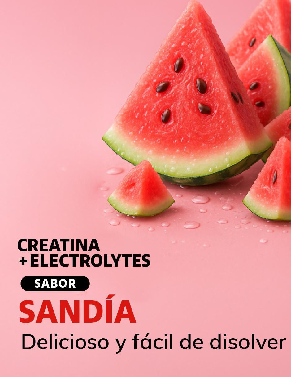 Creatina monohidratada con electrolitos y ciclodextrina con creatina micronizada sabor sandia de 360 g 7