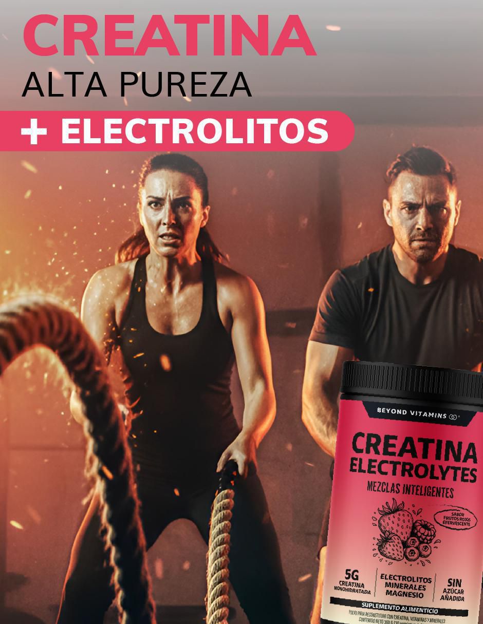 Creatina monohidratada con electrolitos y ciclodextrina con creatina micronizada sabor frutos rojos de 360 g 6