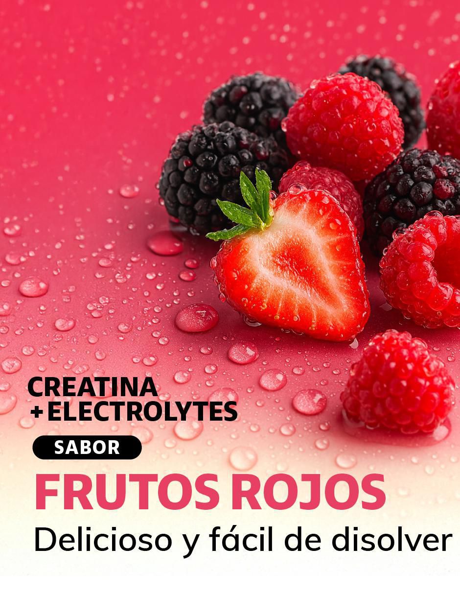 Creatina monohidratada con electrolitos y ciclodextrina con creatina micronizada sabor frutos rojos de 360 g 7