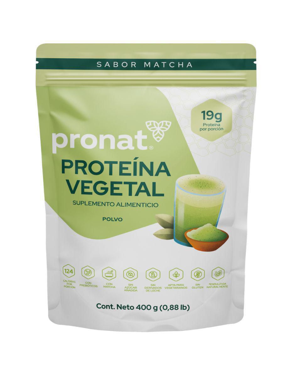 Proteína vegetal con proteína de arroz, proteína de chícharo y probióticos sabor matcha de 400 G Proteína vegetal con proteína de arroz, proteína de chícharo y probióticos sabor matcha de 400 G