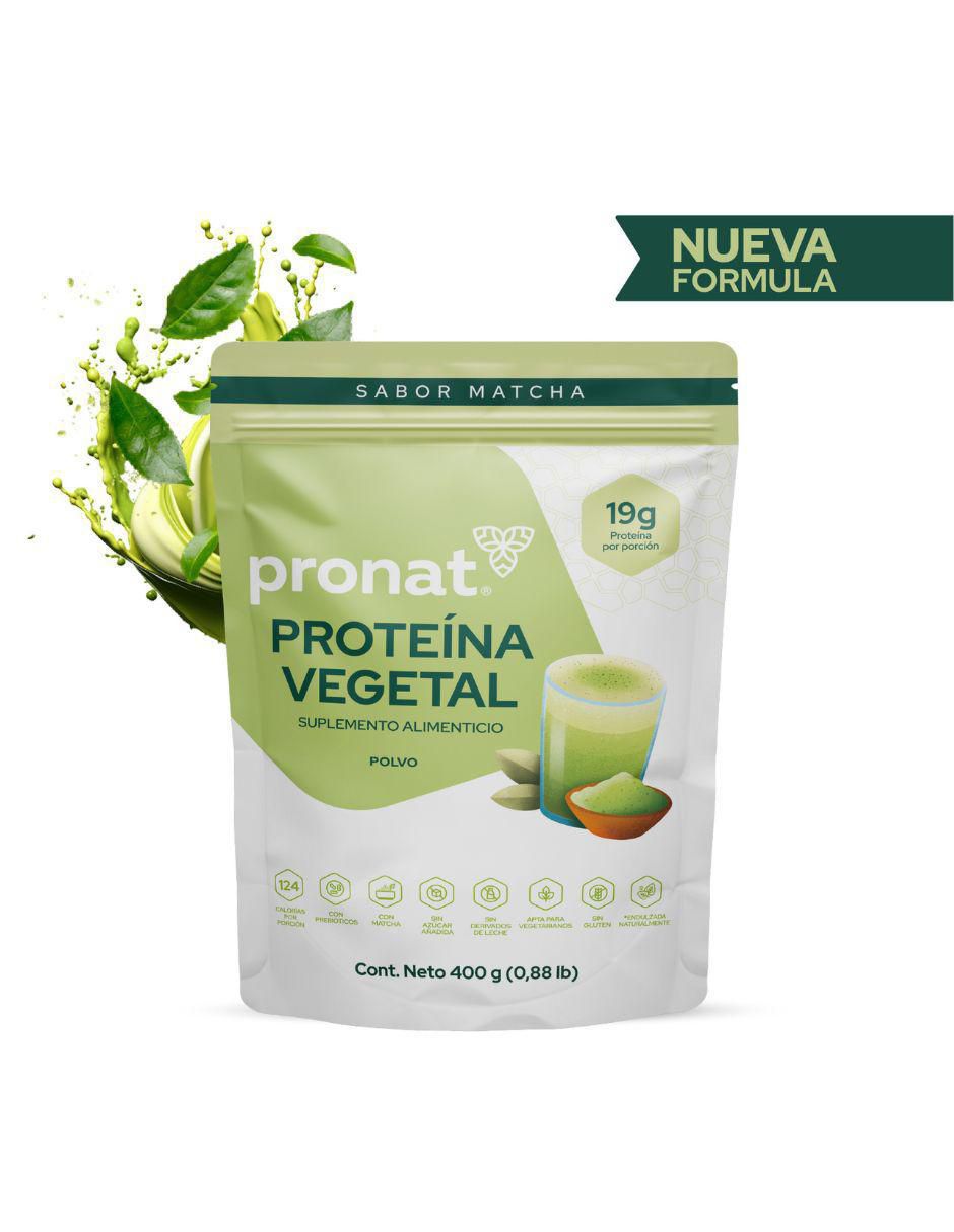 Proteína vegetal con proteína de arroz, proteína de chícharo y probióticos sabor matcha de 400 G 3