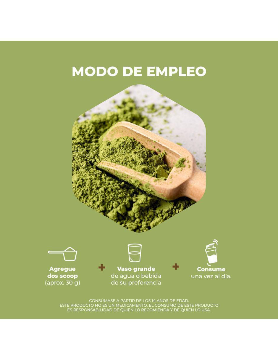 Proteína vegetal con proteína de arroz, proteína de chícharo y probióticos sabor matcha de 400 G 8