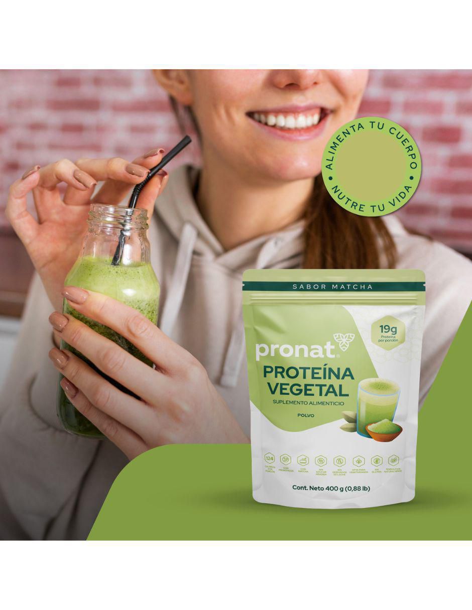 Proteína vegetal con proteína de arroz, proteína de chícharo y probióticos sabor matcha de 400 G 9