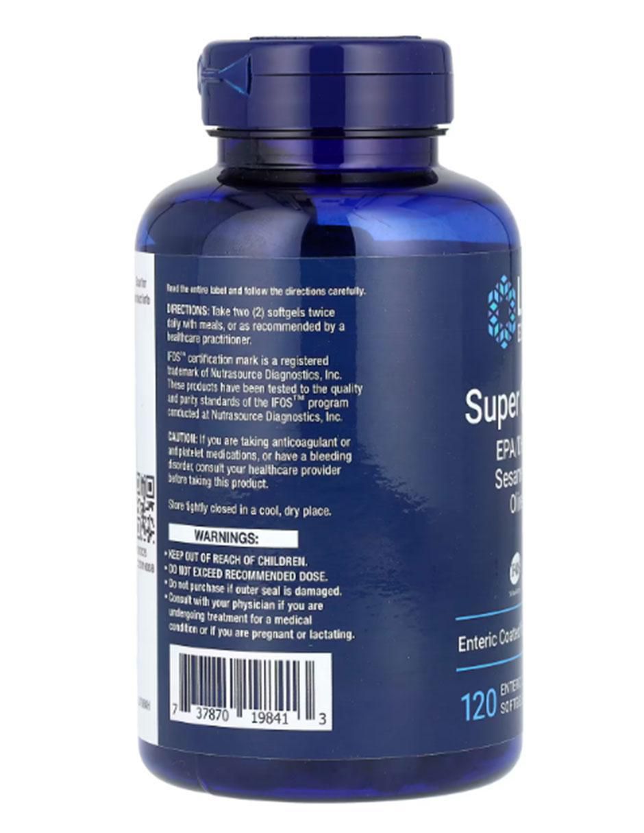 Super omega-3, aceite de pescado EPA/DHA con omega 2, aceite de salmón 120 cápsulas 2