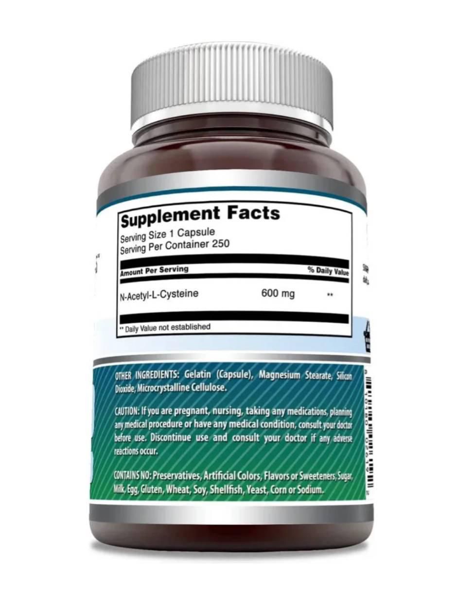 NAC 600 mg de 250 cápsulas 2
