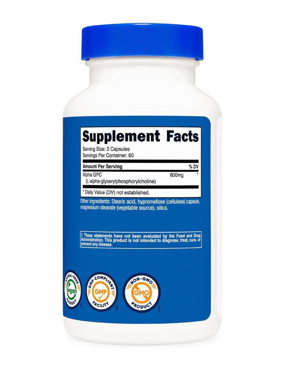 Alpha GPC 600 mg de 120 cápsulas 2