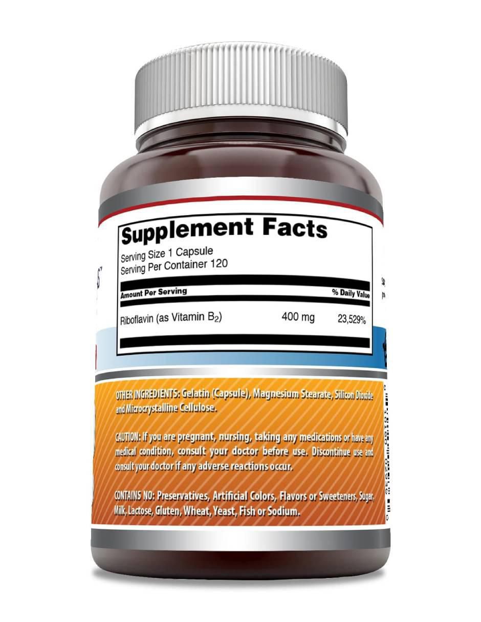 Riboflavina vitamina B2 suplemento energía y salud celular de 120 cápsulas 2