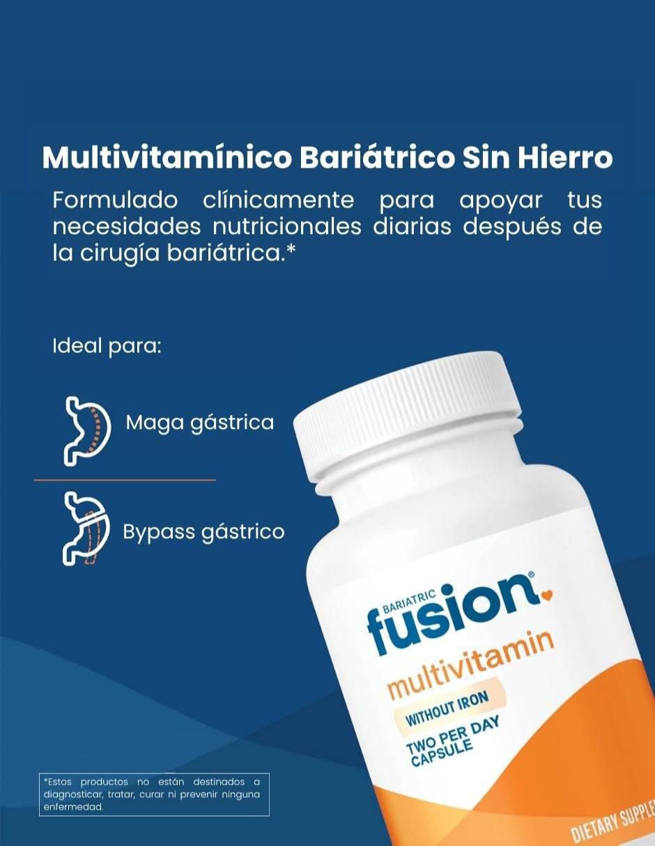 Multivitamínico bariátrico sin hierro suplemento dietético postquirúrgico de 60 cápsulas 3