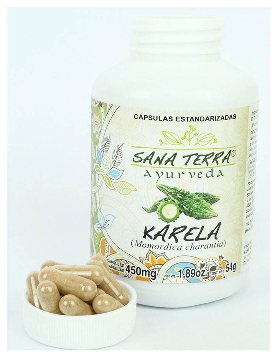 Suplemento alimenticio karela orgánica estandarizada con karela momordica charantia de 120 cáp 3
