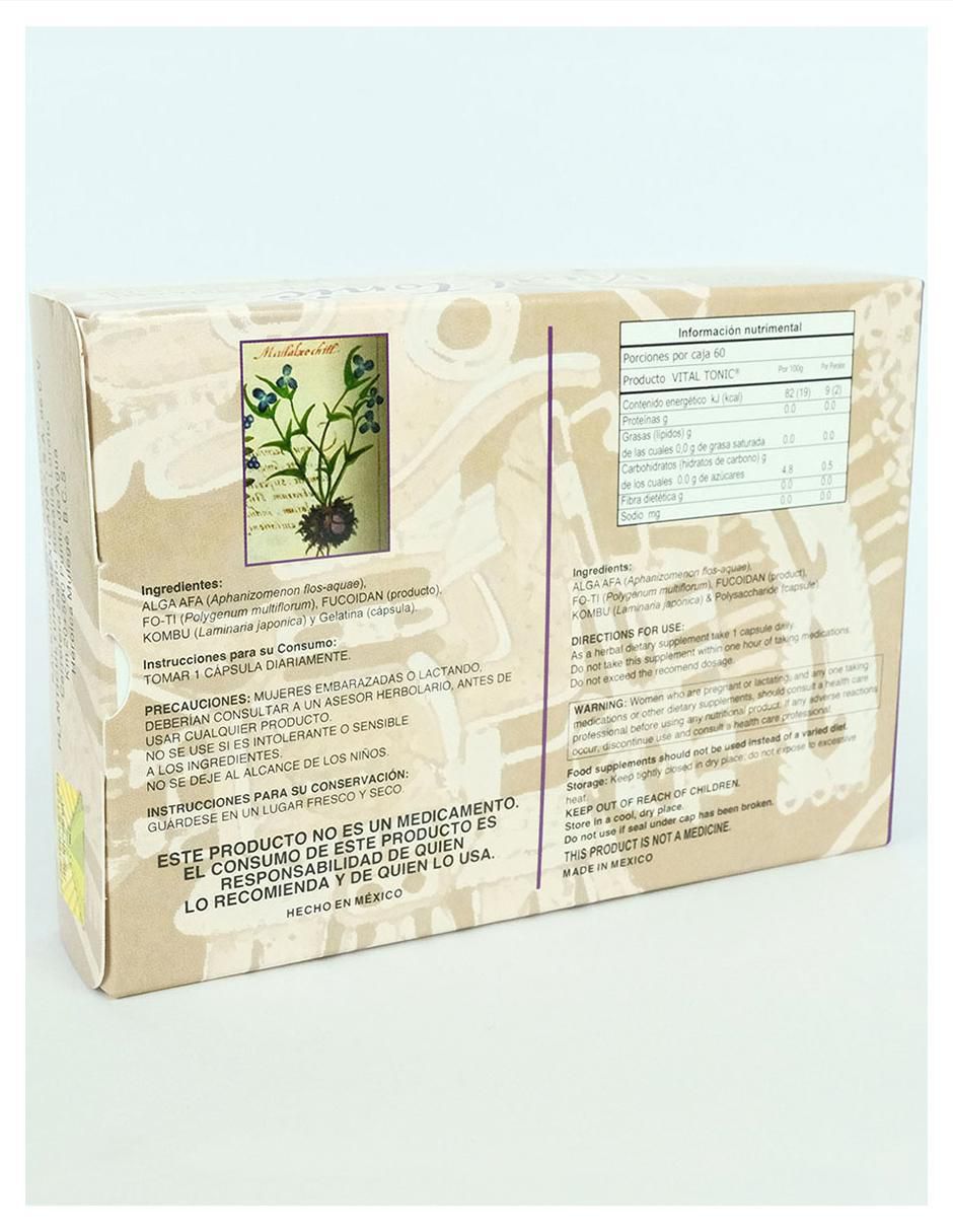 Suplemento alimenticio activador de celulas madre alga afa y fo ti con hongo shiitake de 60 cáp 2