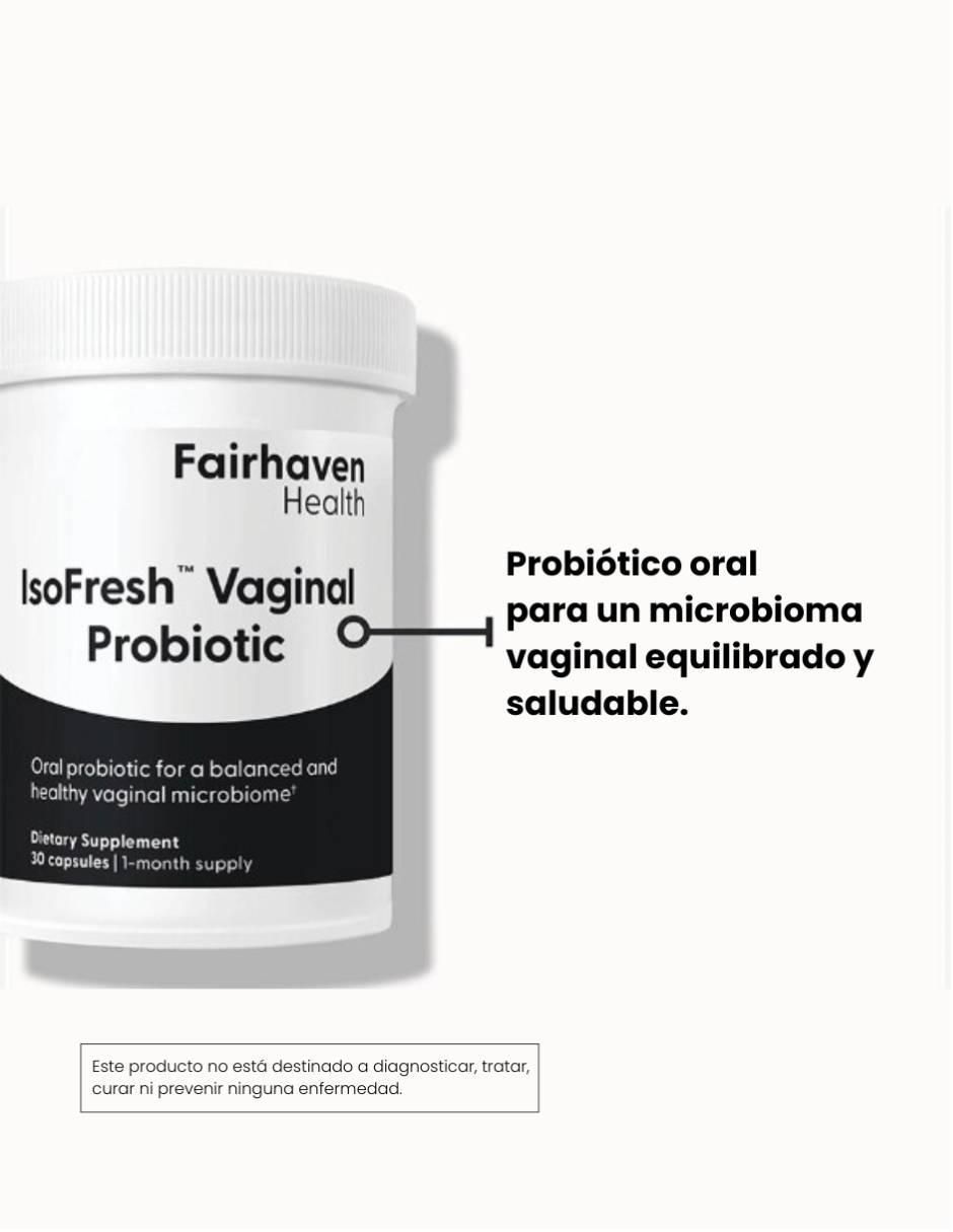 isofresh probiótico vaginal para mujeres con 10 mil millones de ufc y 5 cepas 30 cápsulas Fairhaven Health con probióticos de 30 cáp 2