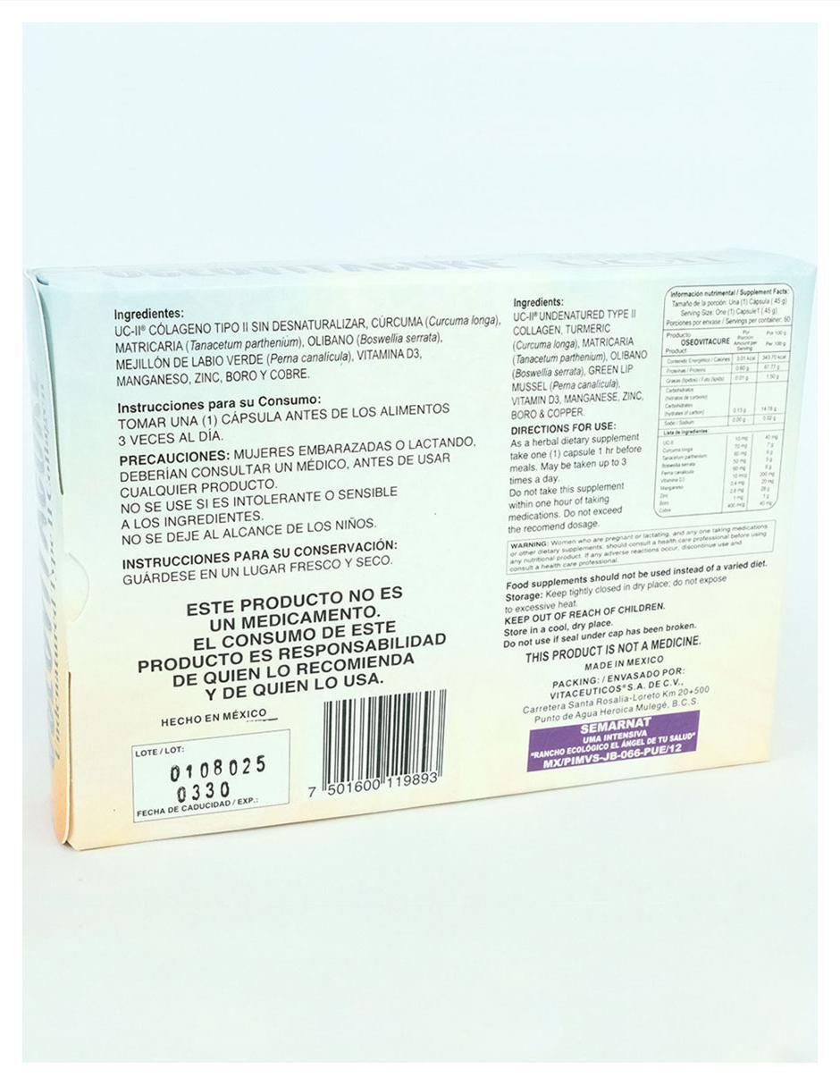 Suplemento alimenticio colágeno tipo II uc II con cúrcuma de 60 cáp 2