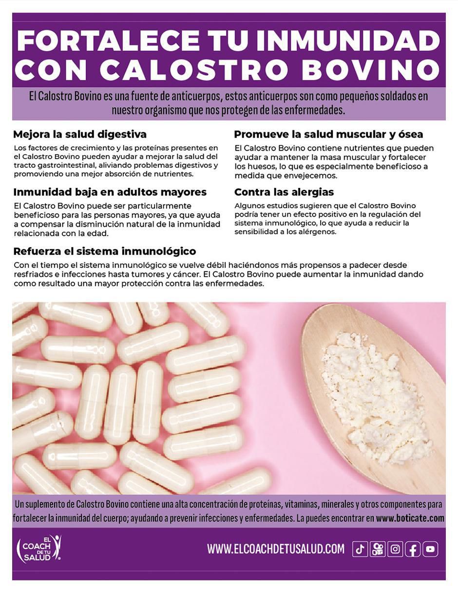 Suplemento alimenticio calostro factor de transferencia con de 120 cáp 5