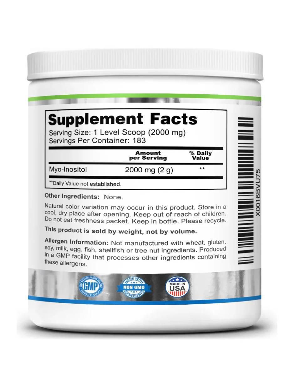 naturals myo inositol 366 g polvo suplemento equilibrio hormonal y fertilidad femenina Zazzee de 12 oz 2