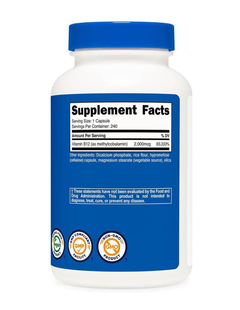 Vitamina B12 2000 mcg de 240 cápsulas 2