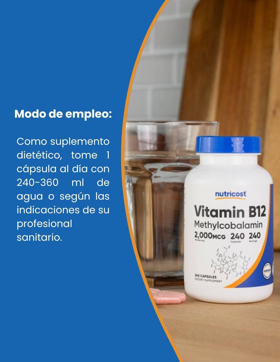 Vitamina B12 2000 mcg de 240 cápsulas 4