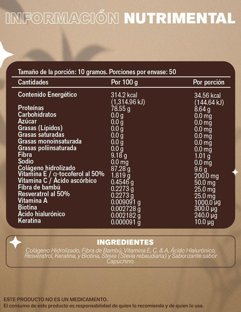 Pure Colagin sabor capuccino de 500 g 2