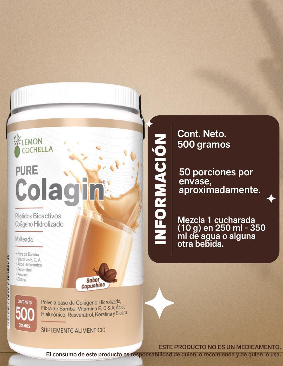 Pure Colagin sabor capuccino de 500 g 3