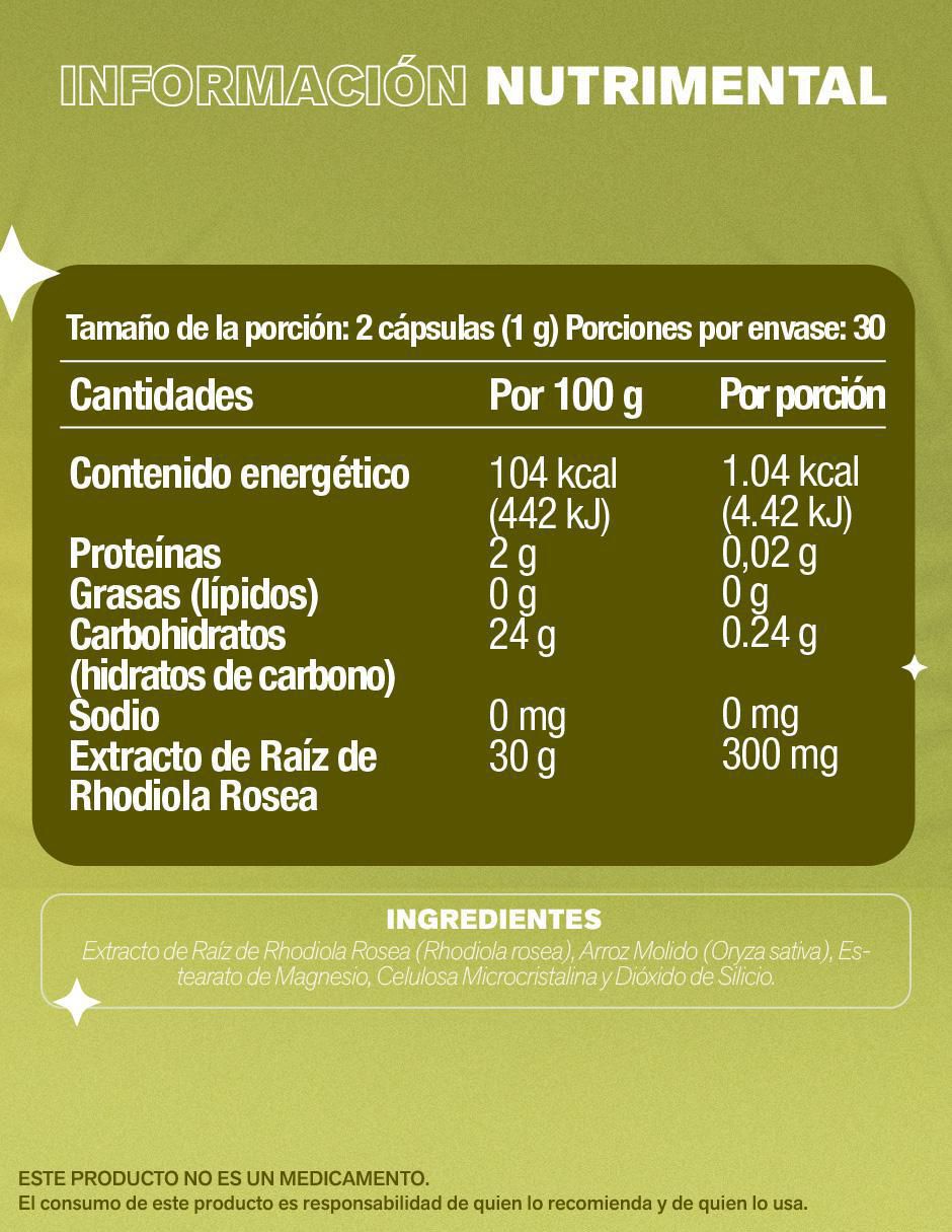 Rhodiola Rosea de 60 cápsulas 5