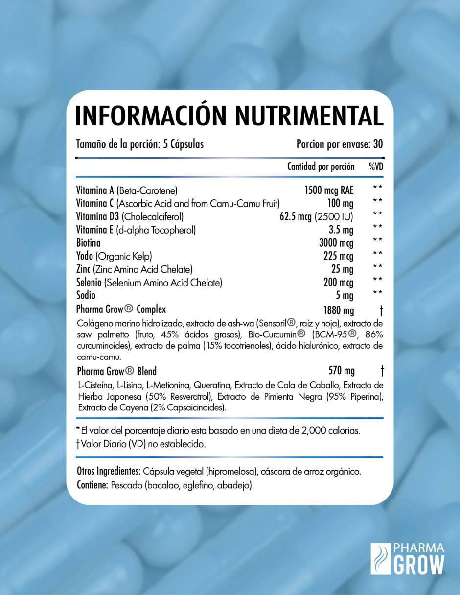 Grow 360 Hair Vitamins Men multivitamínico de 150 cápsulas 2