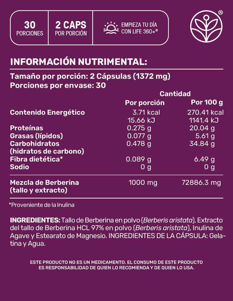 Suplemento alimenticio Life 360 + Berberina 5