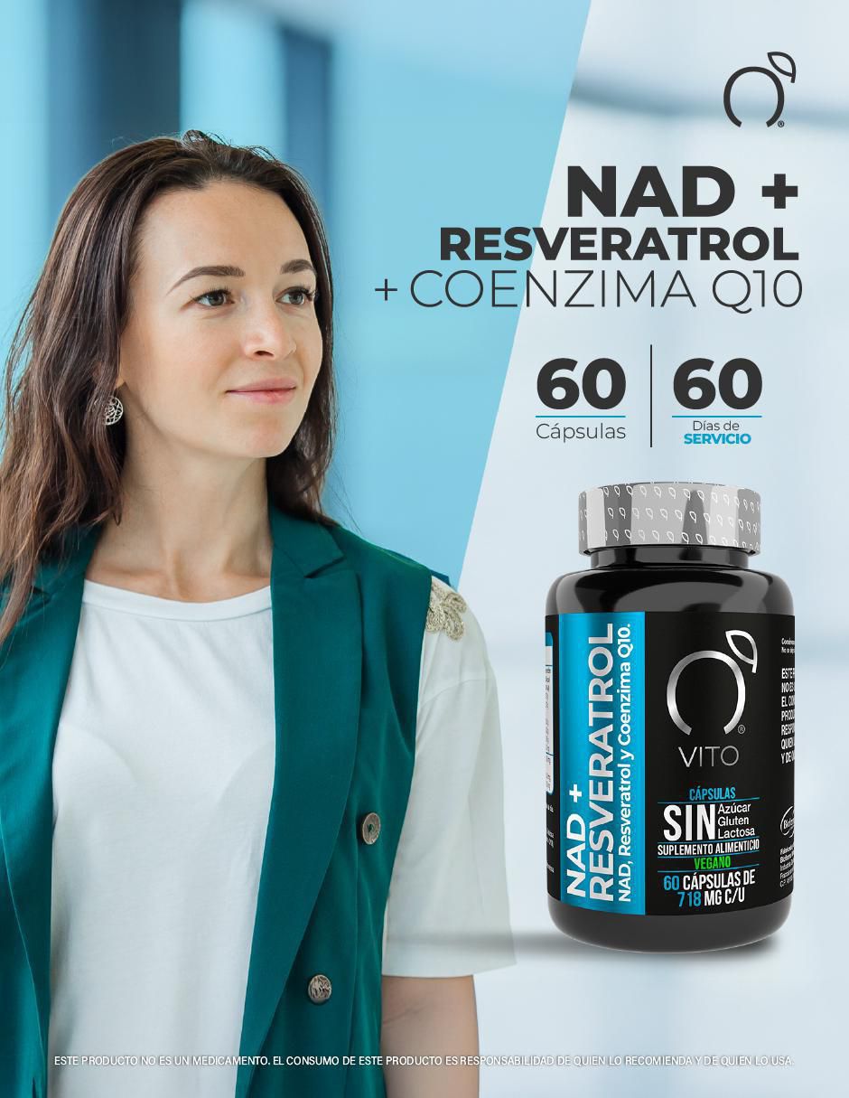 NAD + Resveratrol + Coenzima Q10 de 60 cápsulas 3