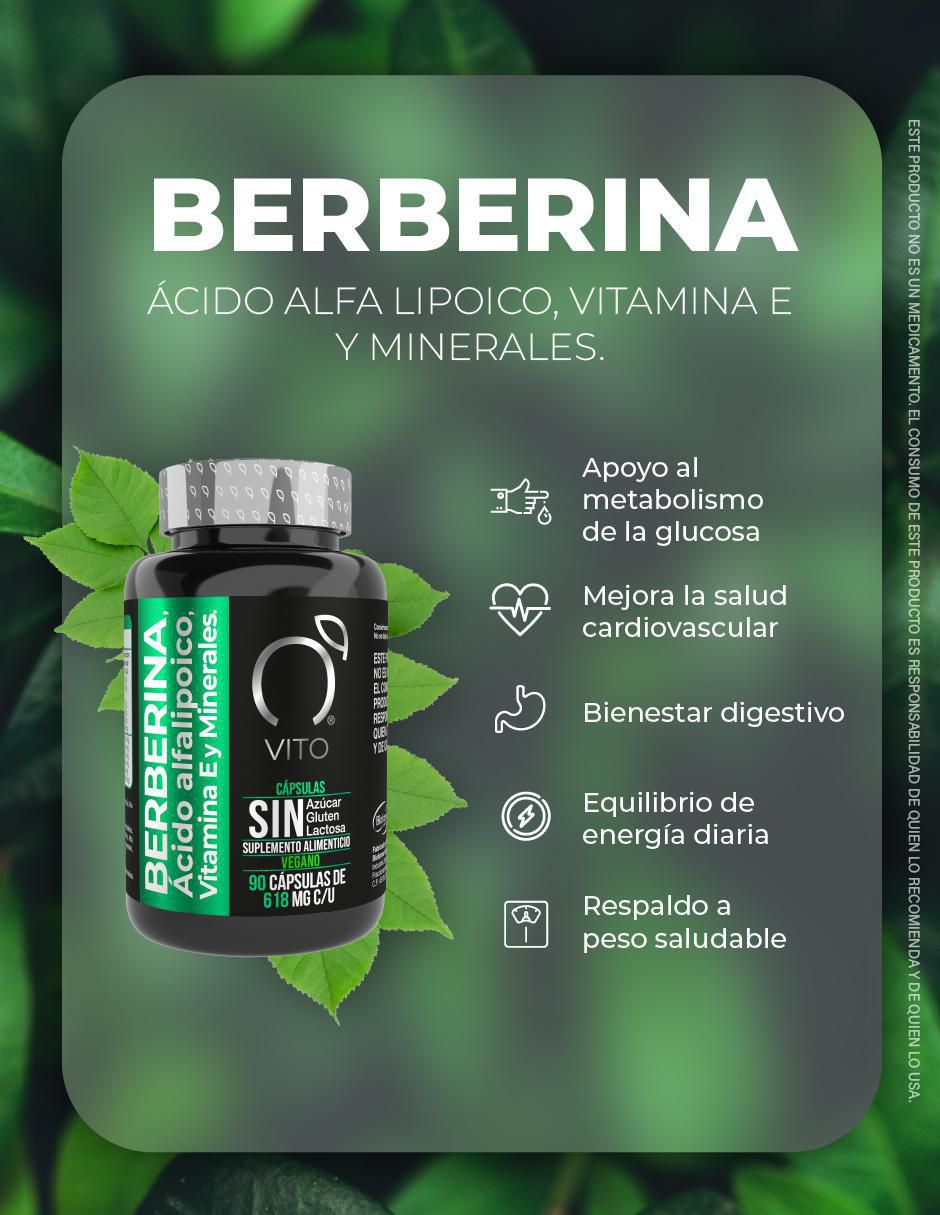 Berberina con ácido alfa lipoico y vitamina E de 90 cápsulas 3